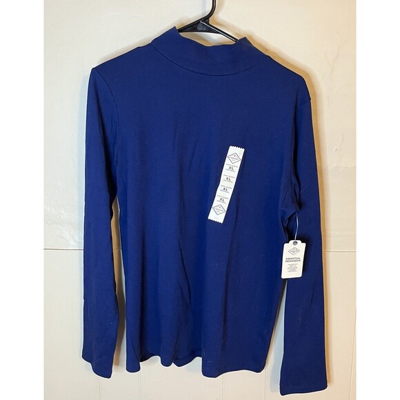 St. John's Bay Other - St. John’s Bay Men’s XL Navy Blue Mock Neck Long Sleeve Pullover Shirt Brand New